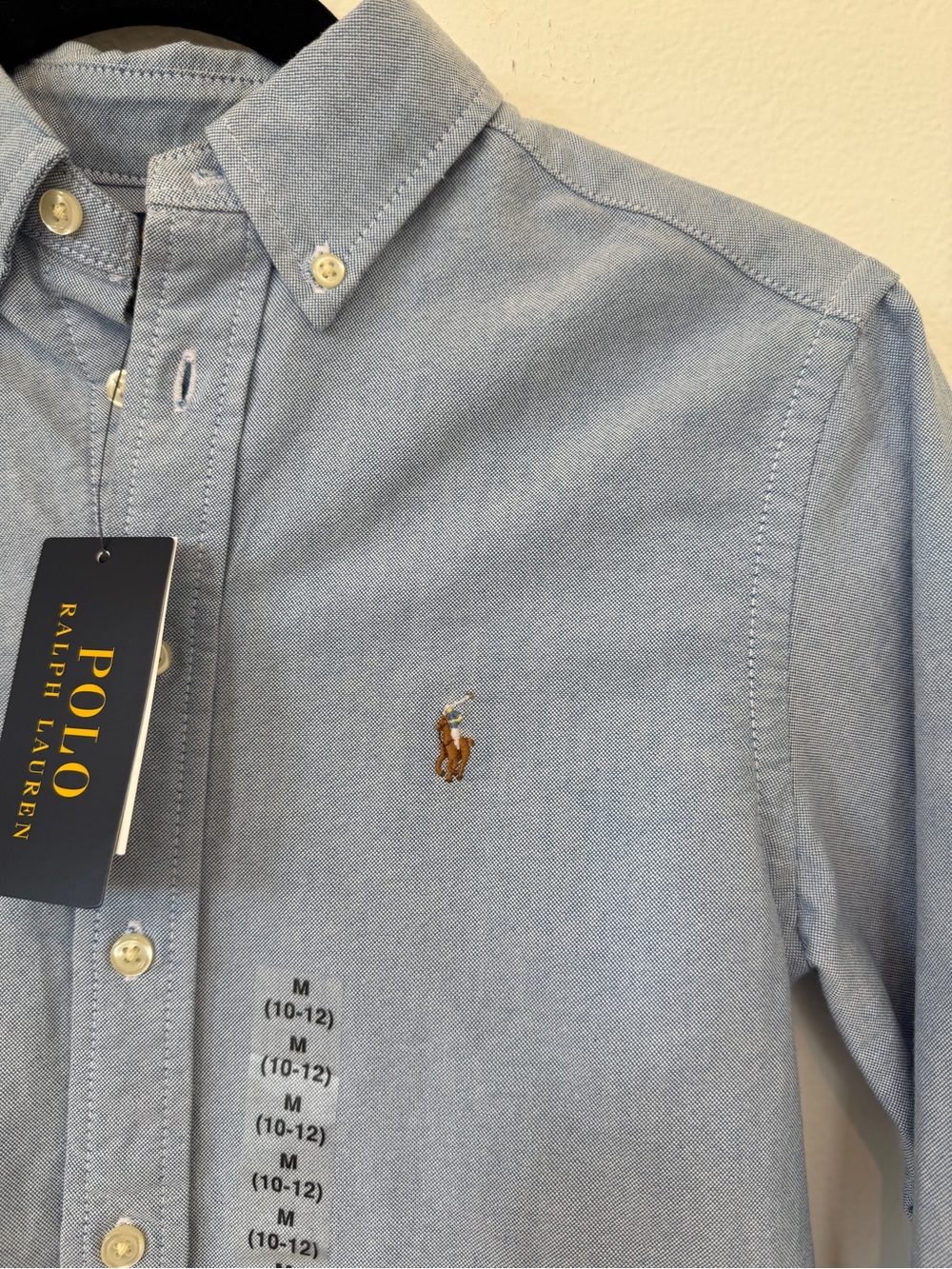 NWT Polo Ralph Lauren Boys cotton, Oxford, button-down shirt, M 10-12 - Picture 3 of 10